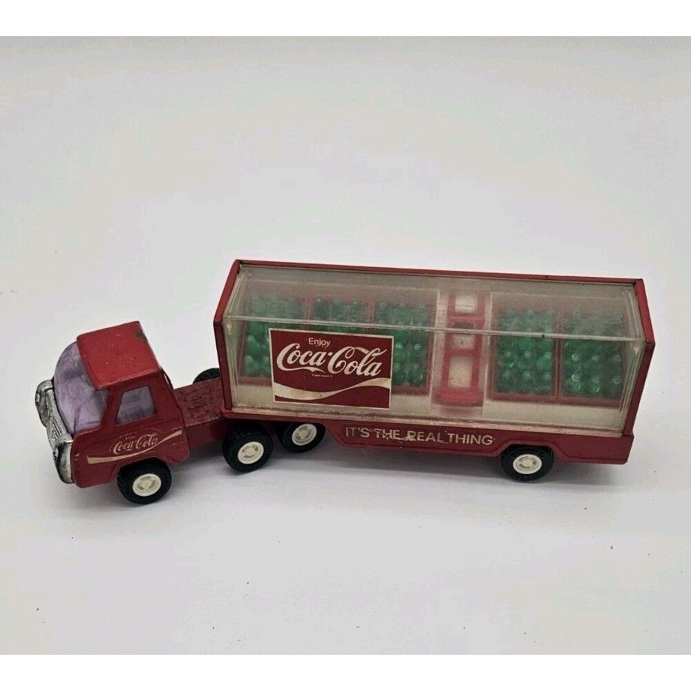Vintage 70s Buddy L Coca Cola Delivery Truck With Trailer With Cases Of Soda